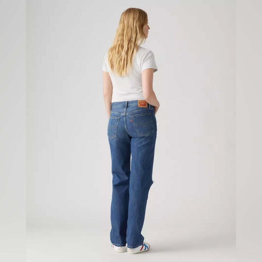 Levi’s Low Pro Straight Denim Jeans 100% Cotton Medium Blue Wash Size 27 x 30/31 - Picture 3 of 10